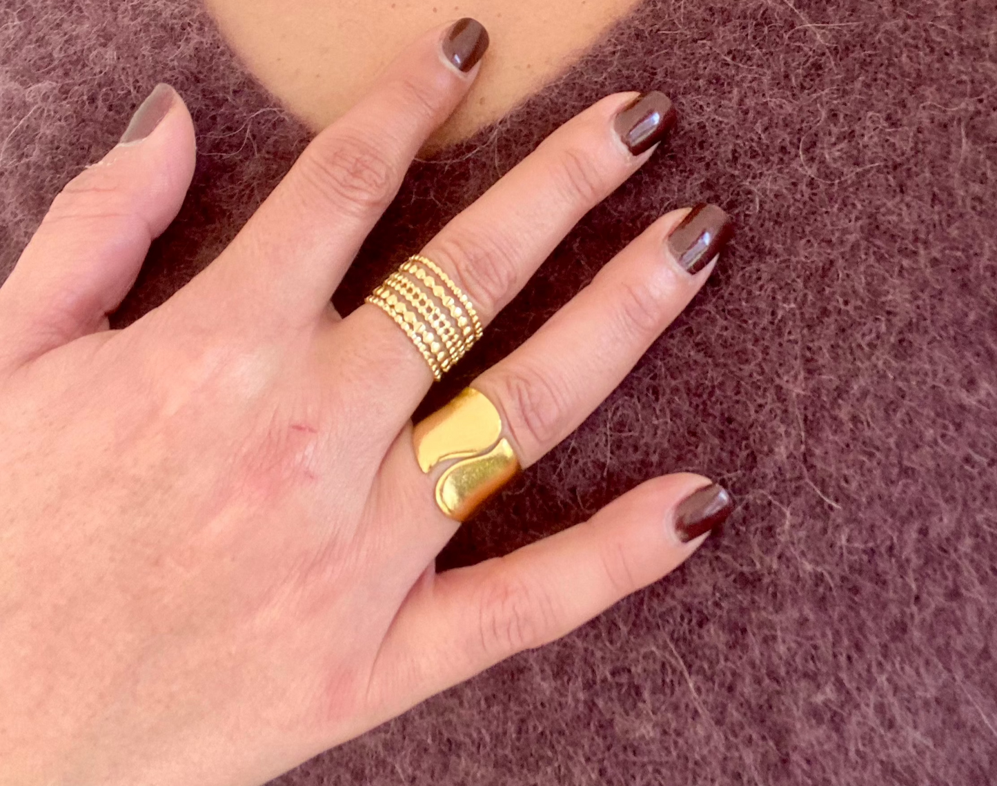 Bague dorée ouverte
