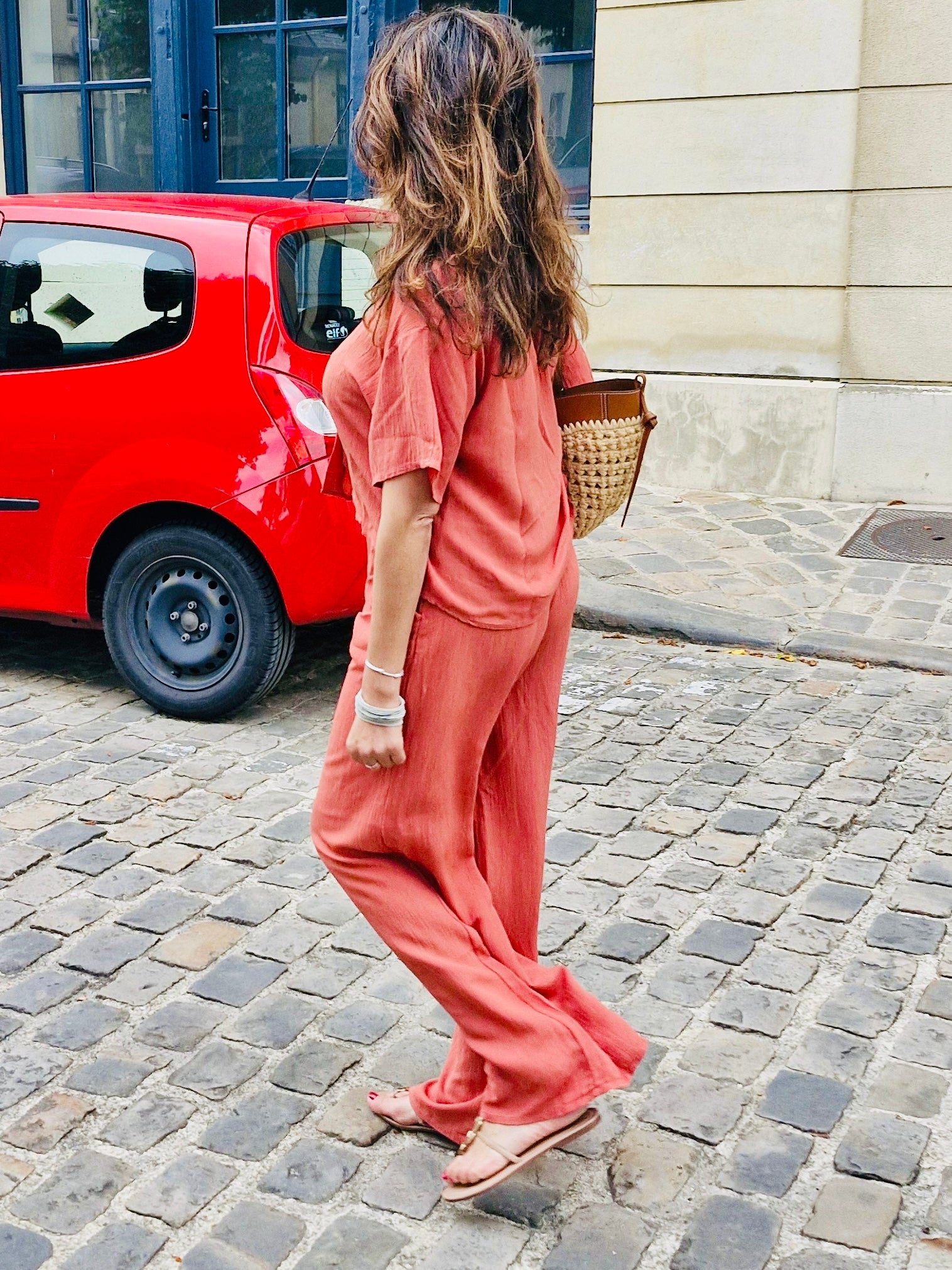 Chemise manche courte terracotta