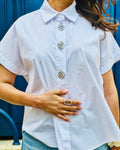 Chemise blanche bijoux