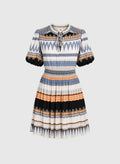 Robe courte imprimée bohème chic à smocks