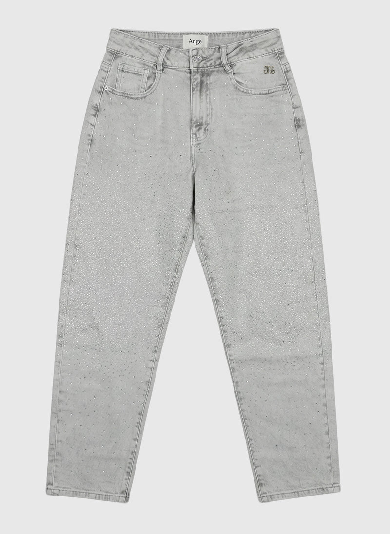 Pantalon denim à strass