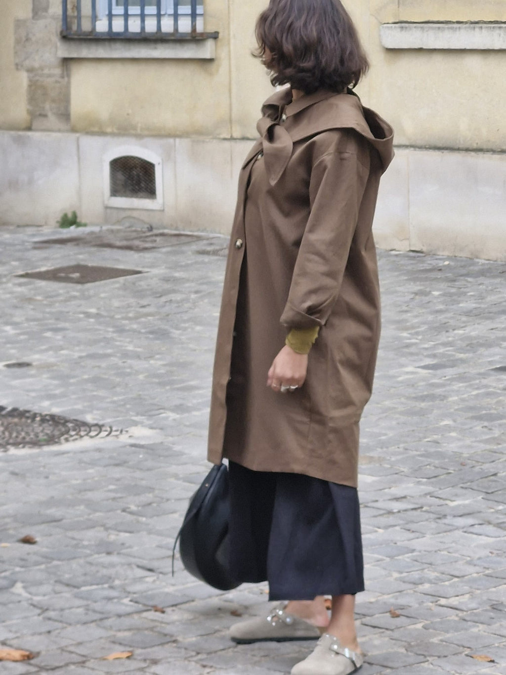 Trench long a capuche