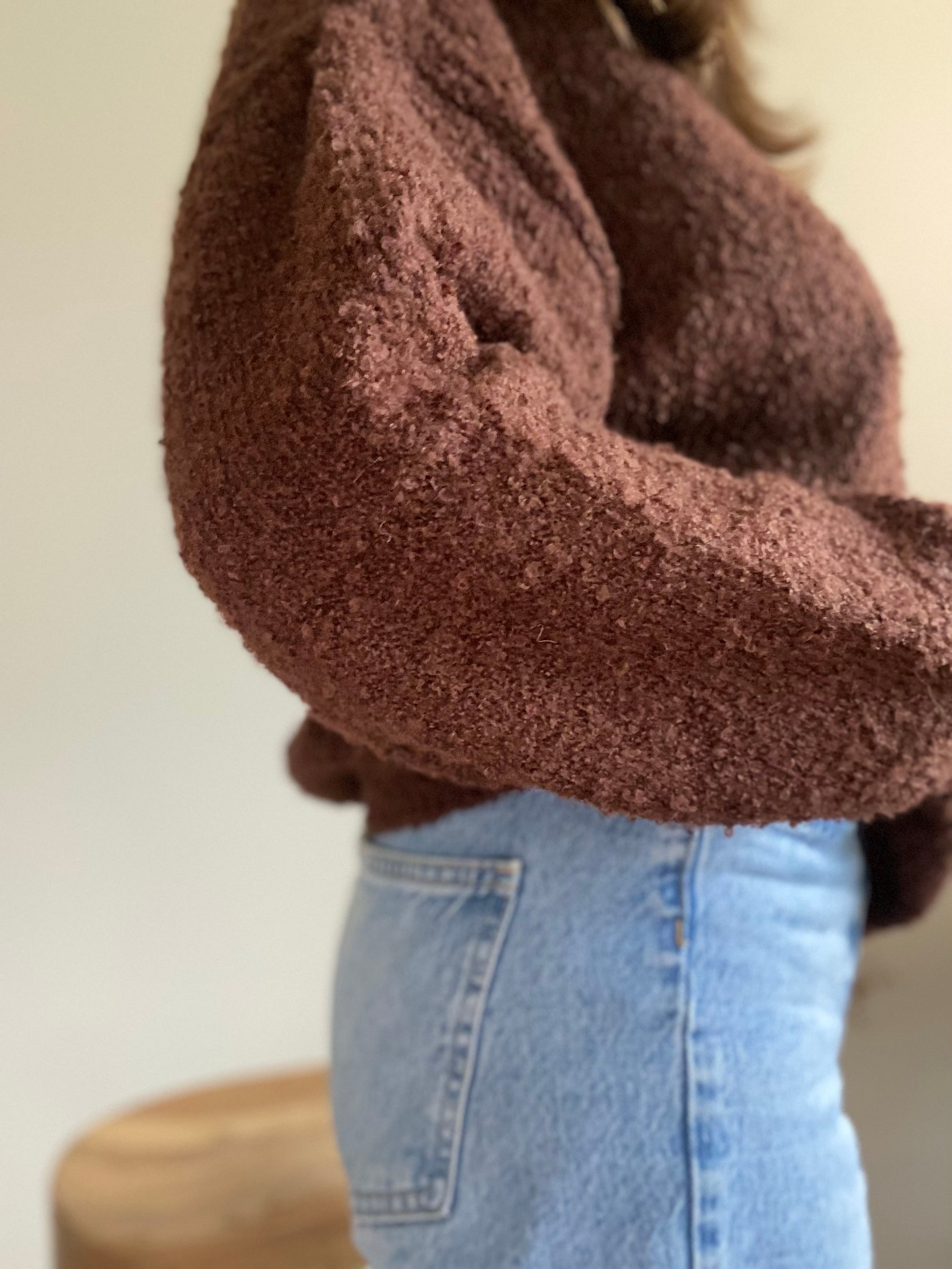 Pull large bouclette col rond