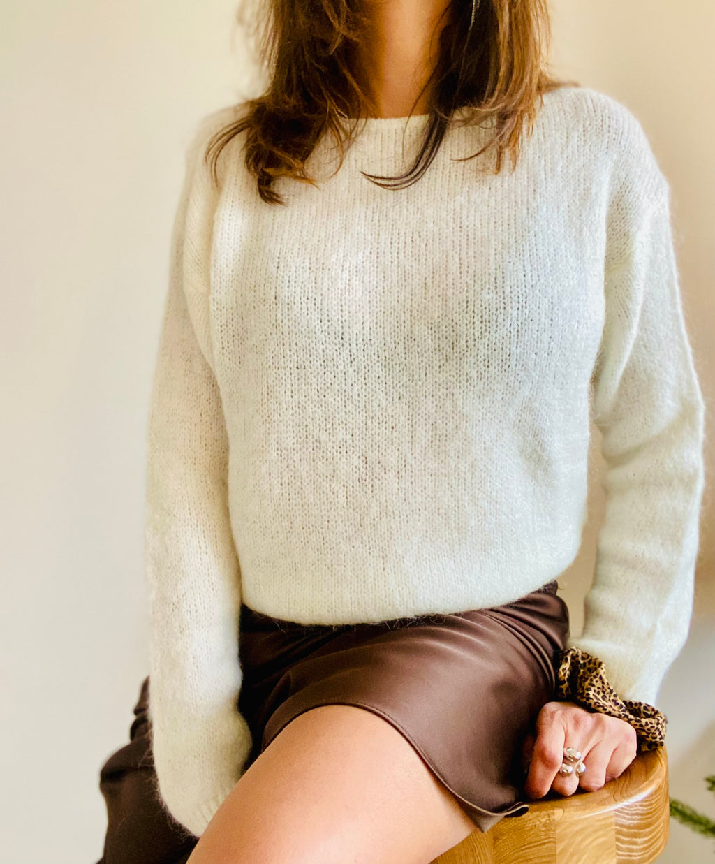 Pull tout doux en mohair et laine