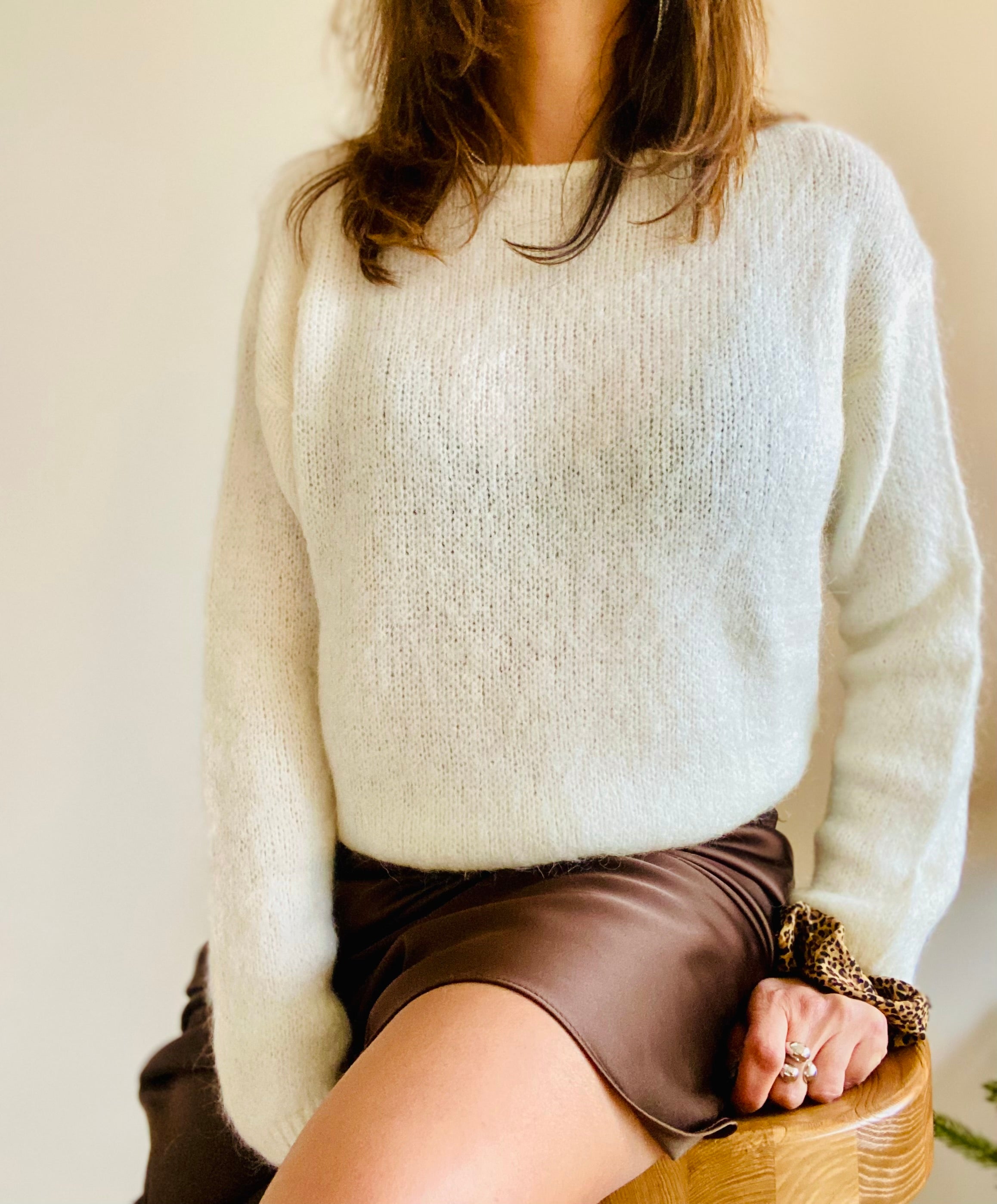 Pull tout doux en mohair et laine