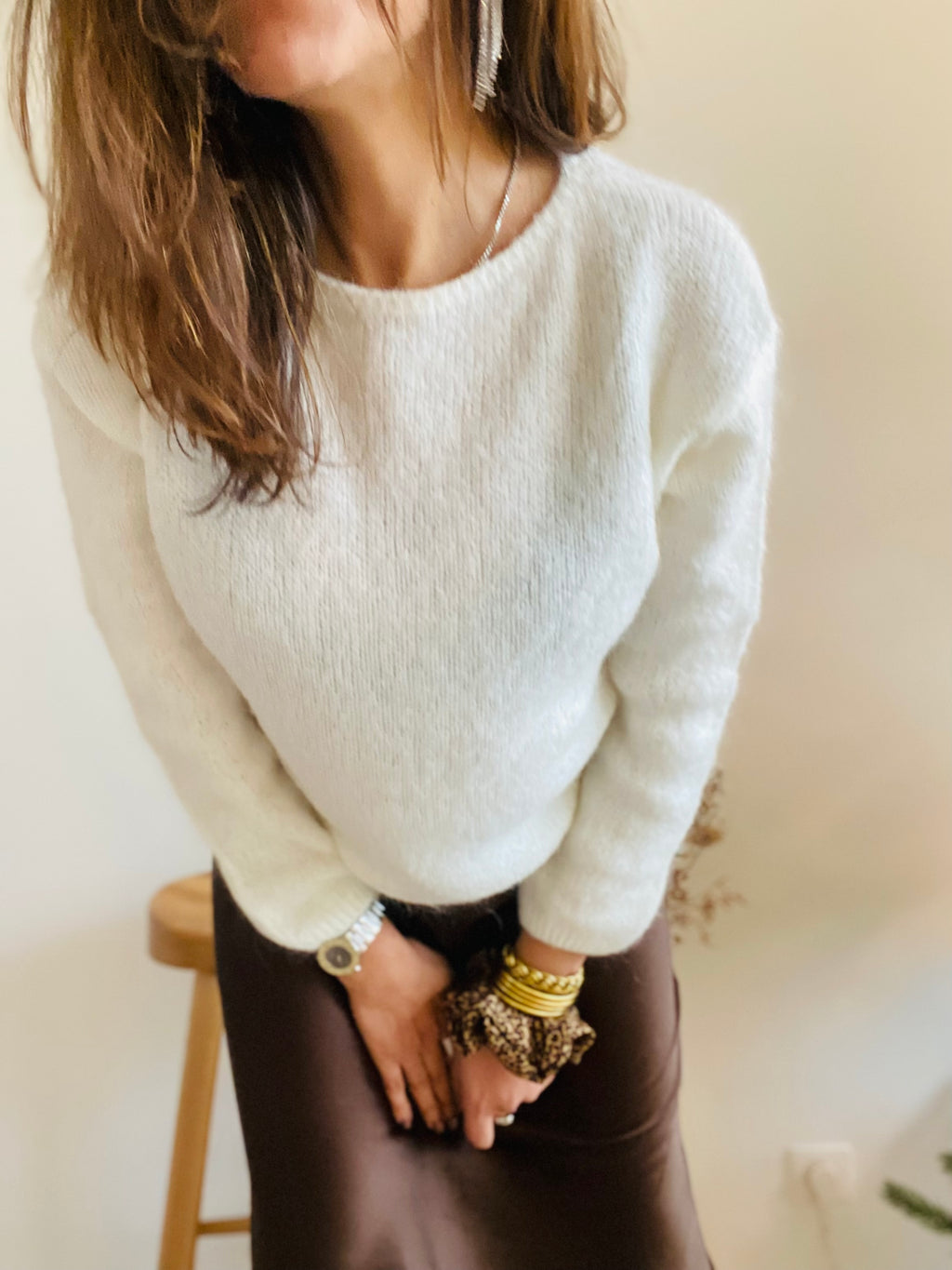 Pull tout doux en mohair et laine