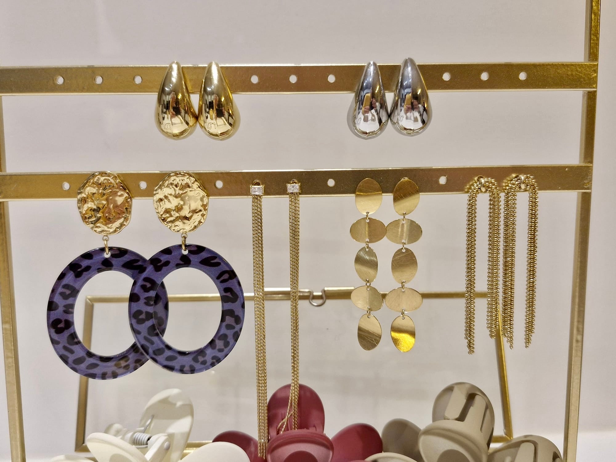 Boucles d’oreilles léopard bleu