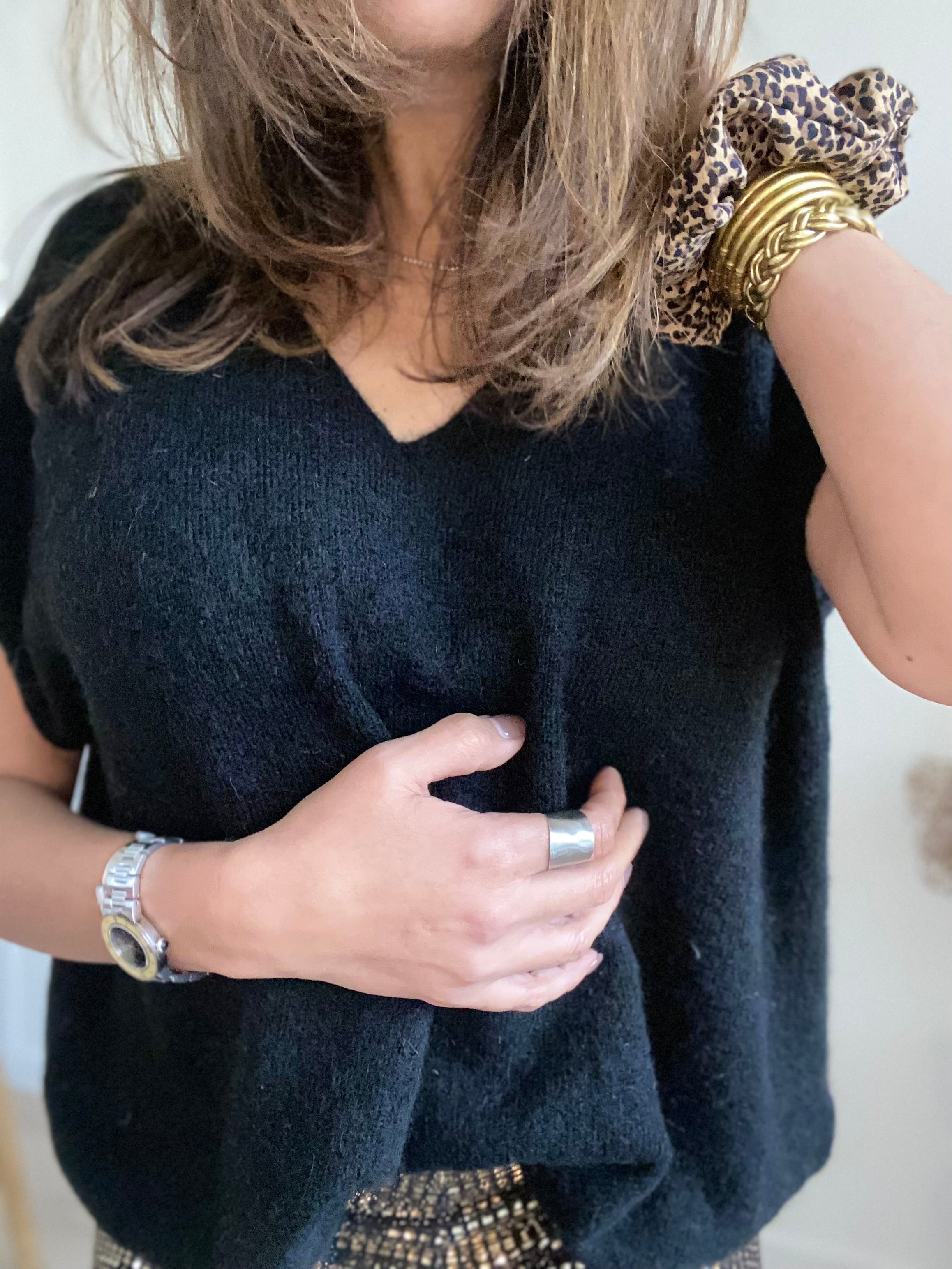 Pull ALPAGA manches courtes col V