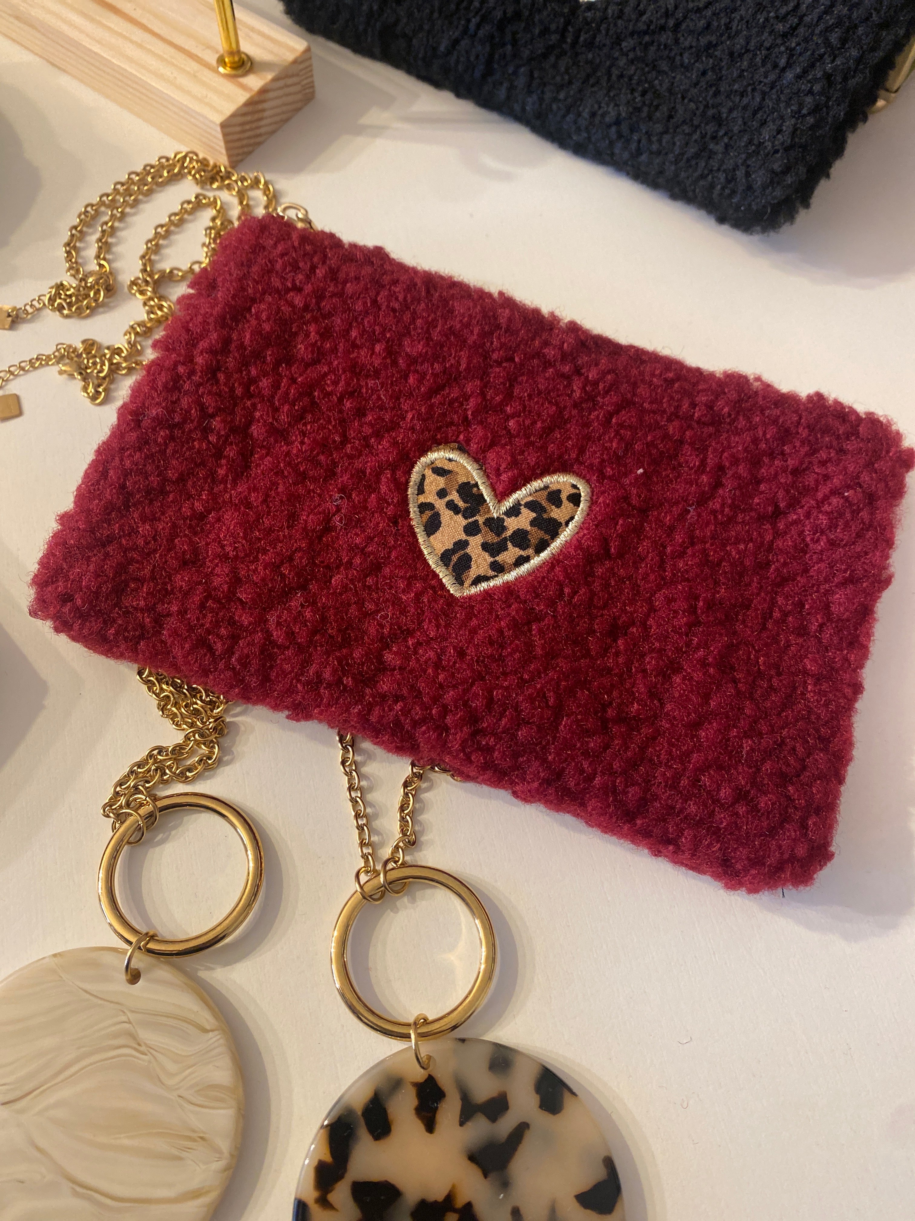 Pochette coeur Léopard