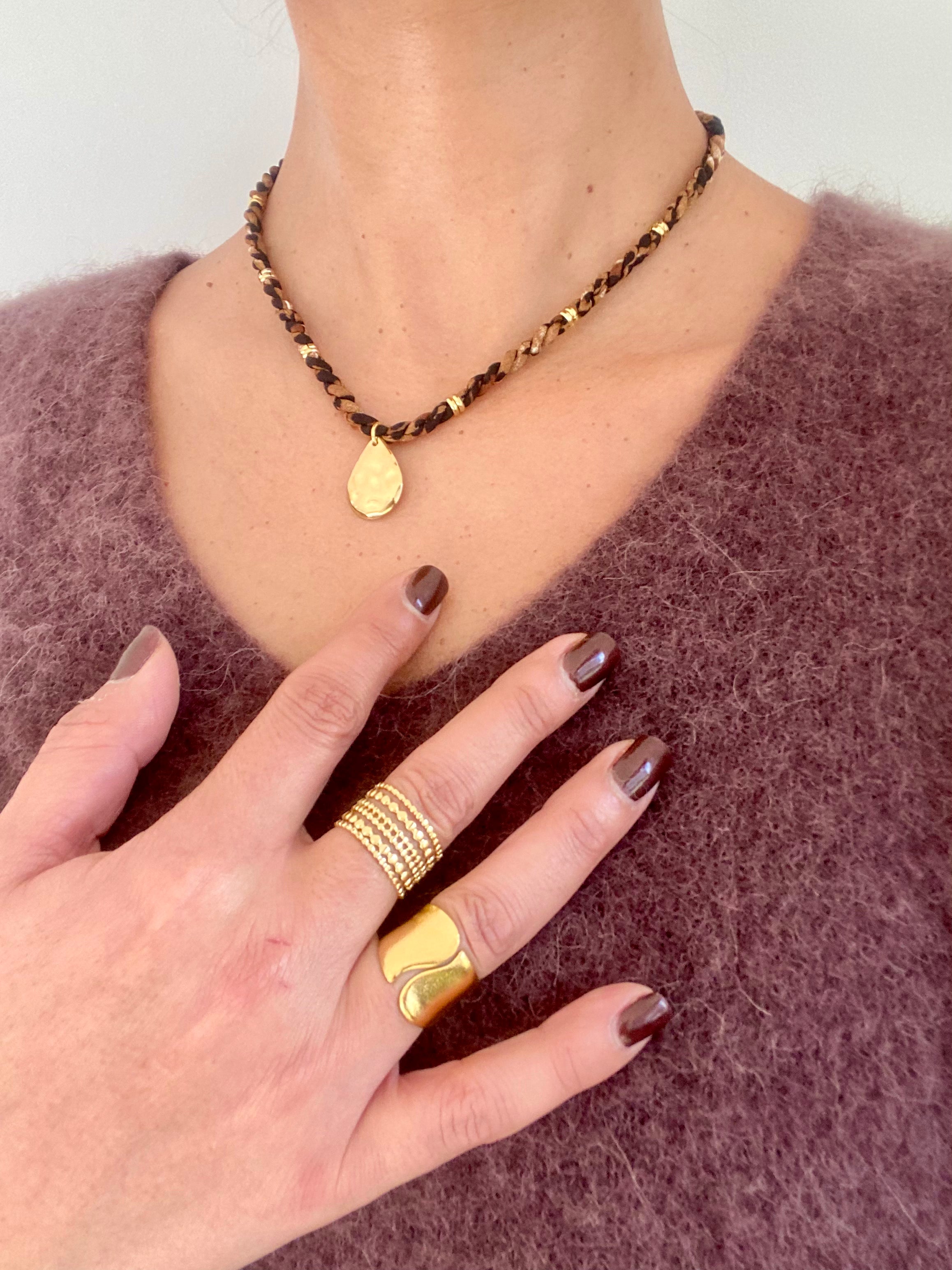 Collier charm' léopard
