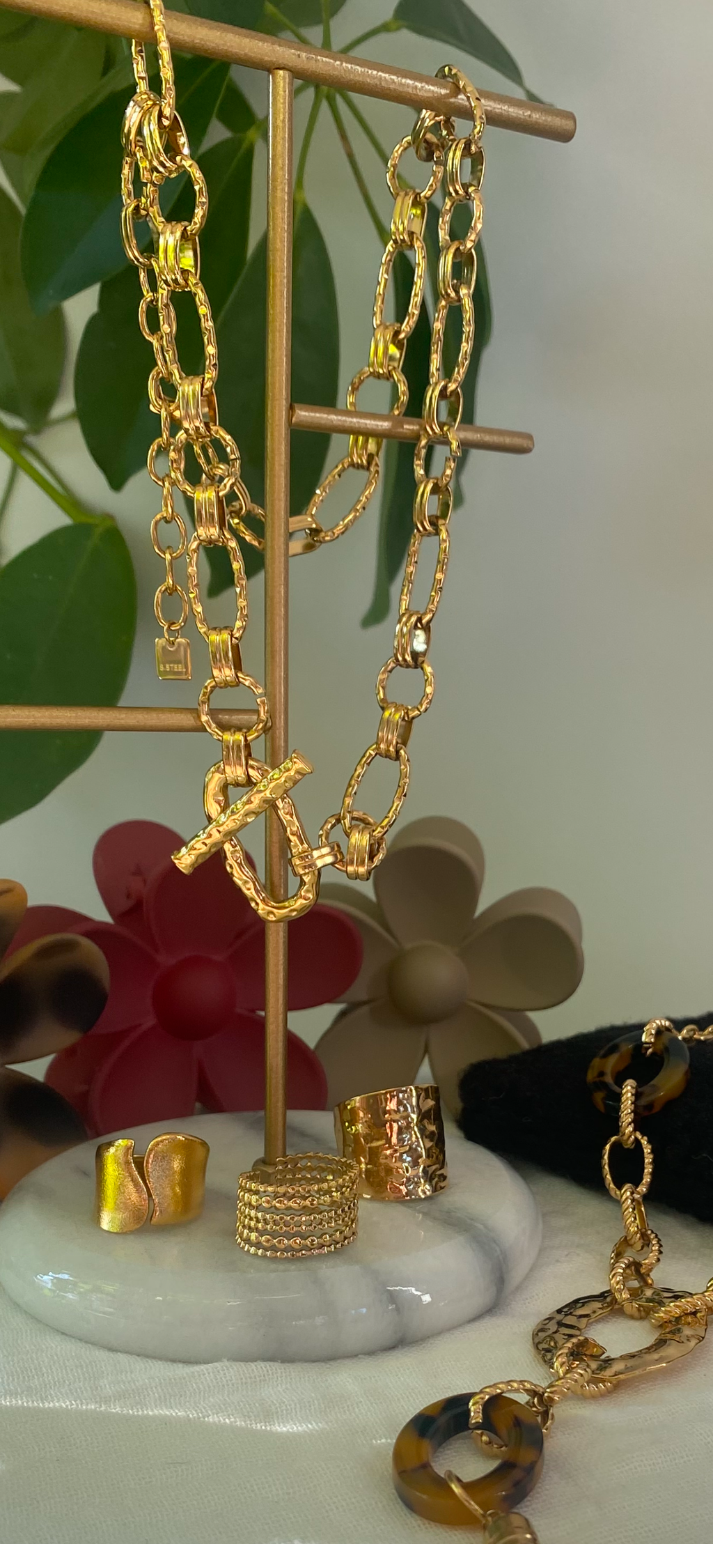 Collier grosses mailles dorées