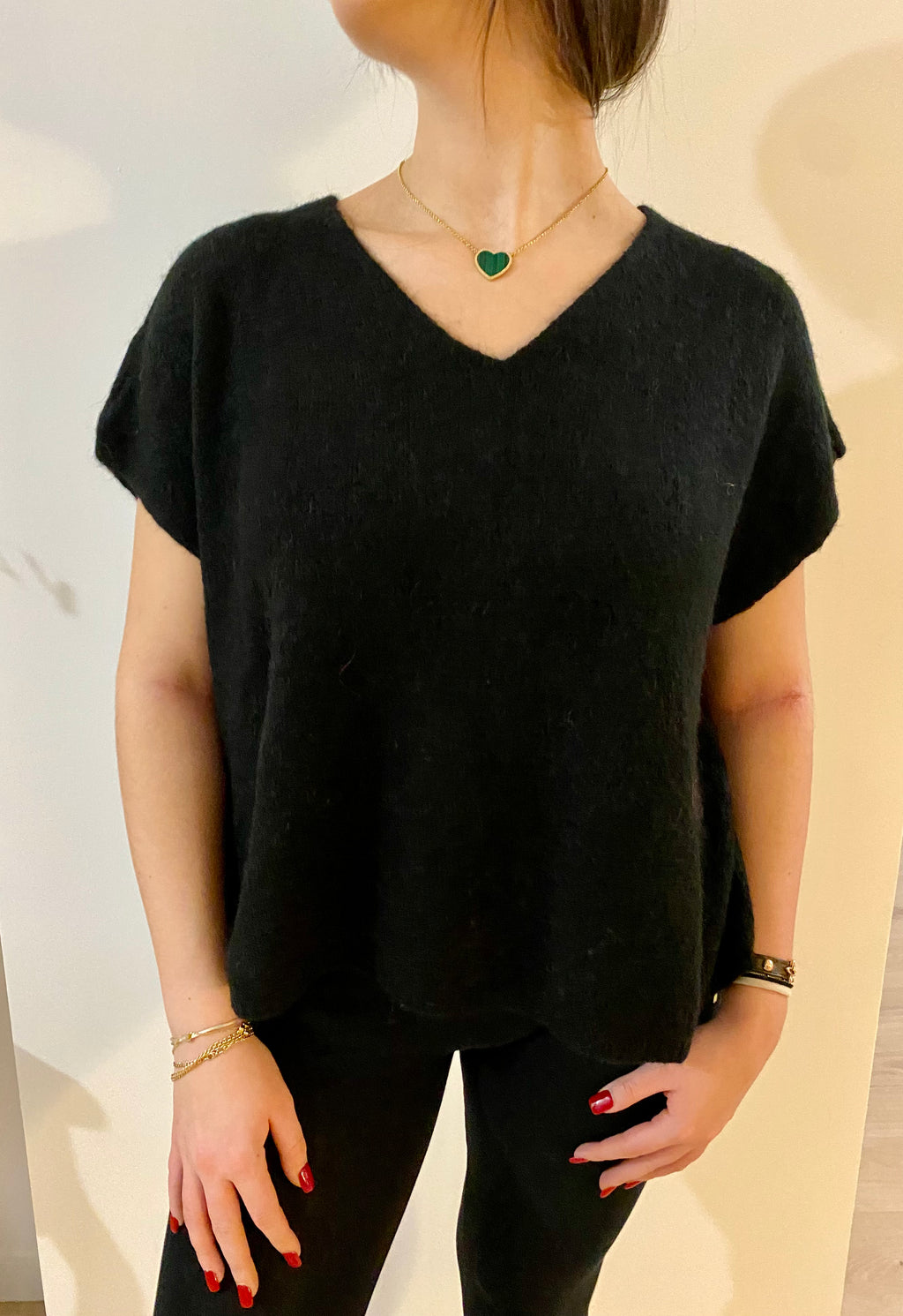 Pull ALPAGA manches courtes col V