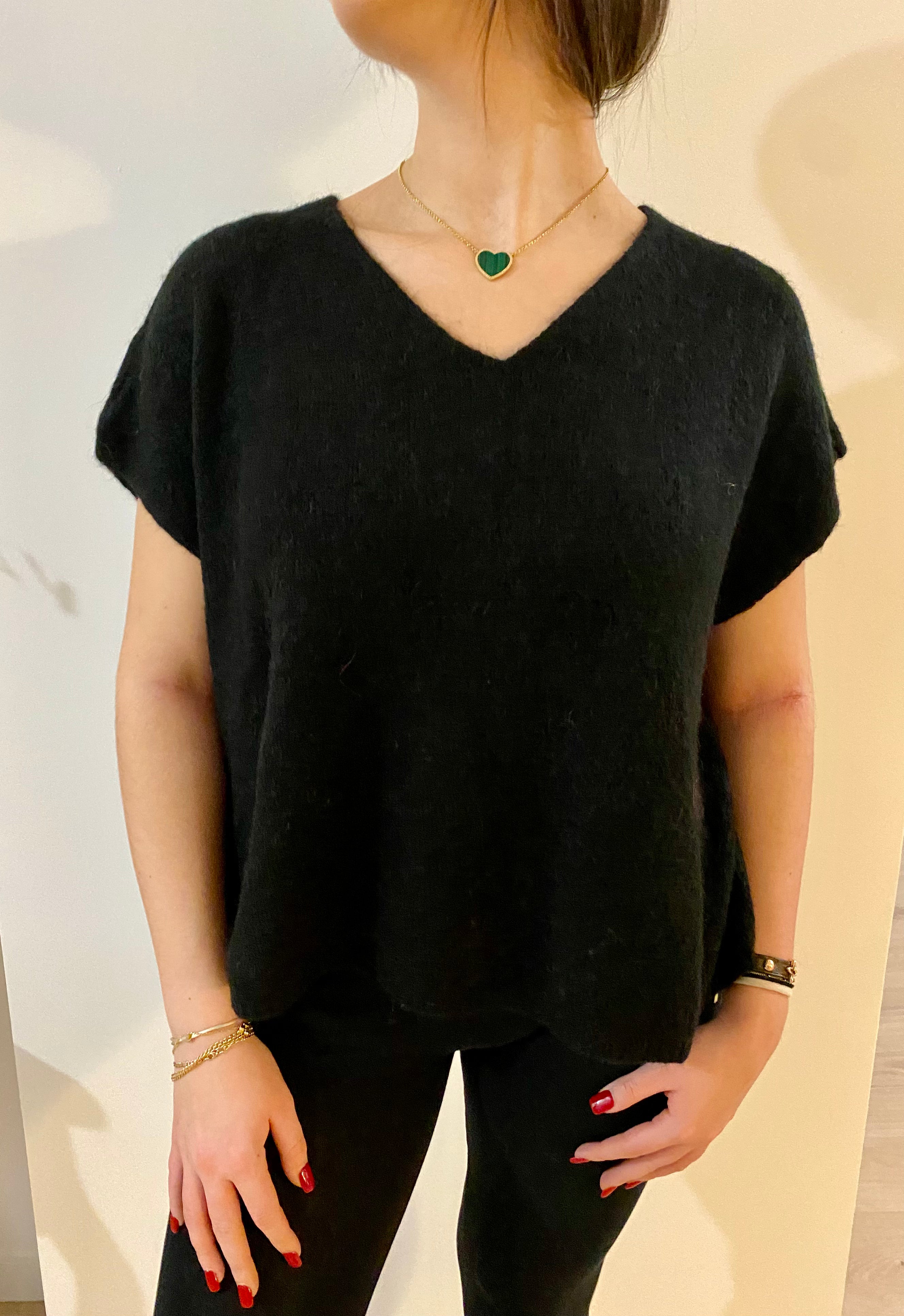 Pull ALPAGA manches courtes col V