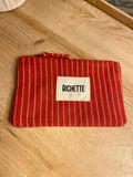 Pochette BICHETTE couleur bourgogne rayures rose