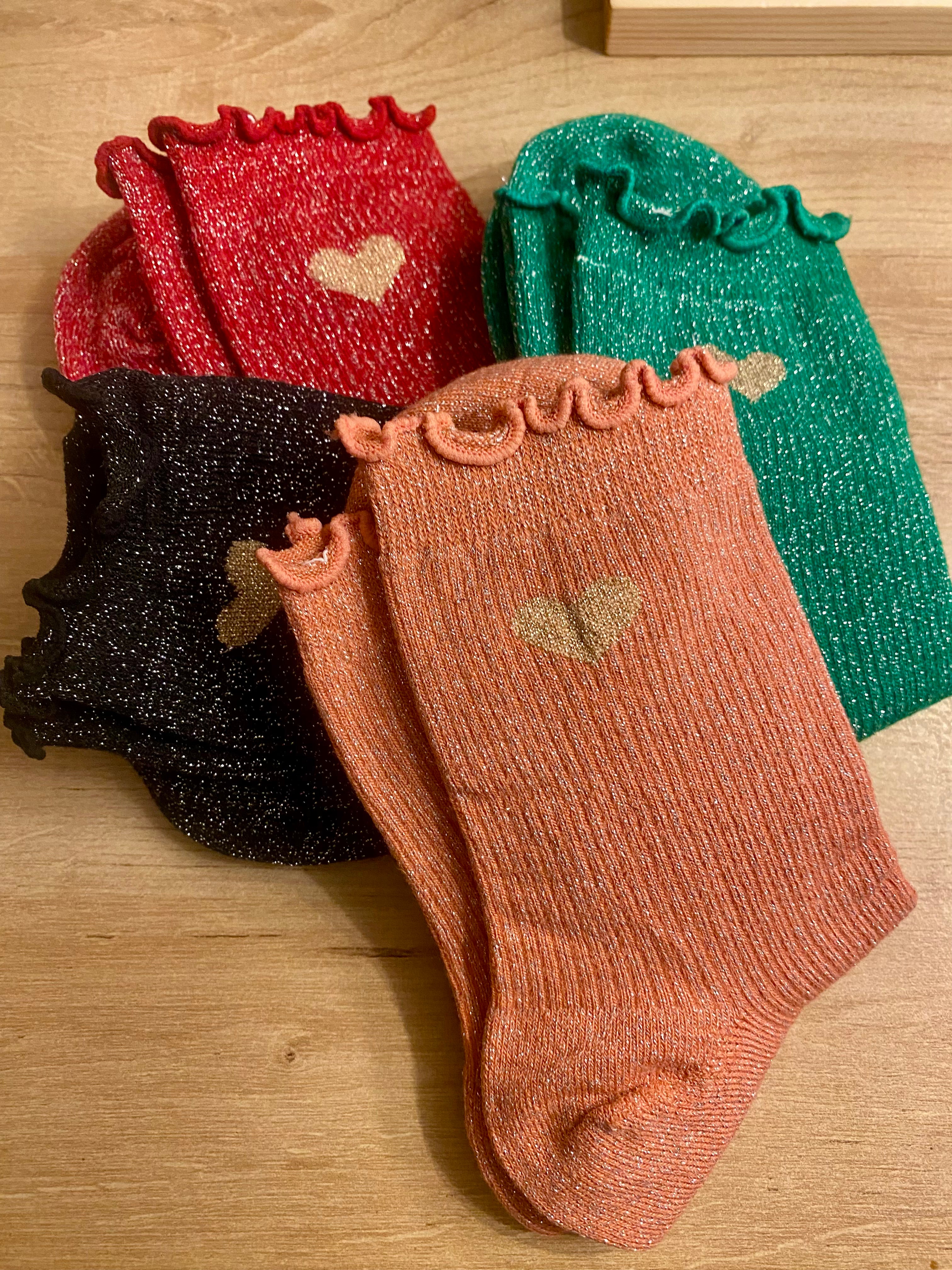 Chaussettes COEUR doré