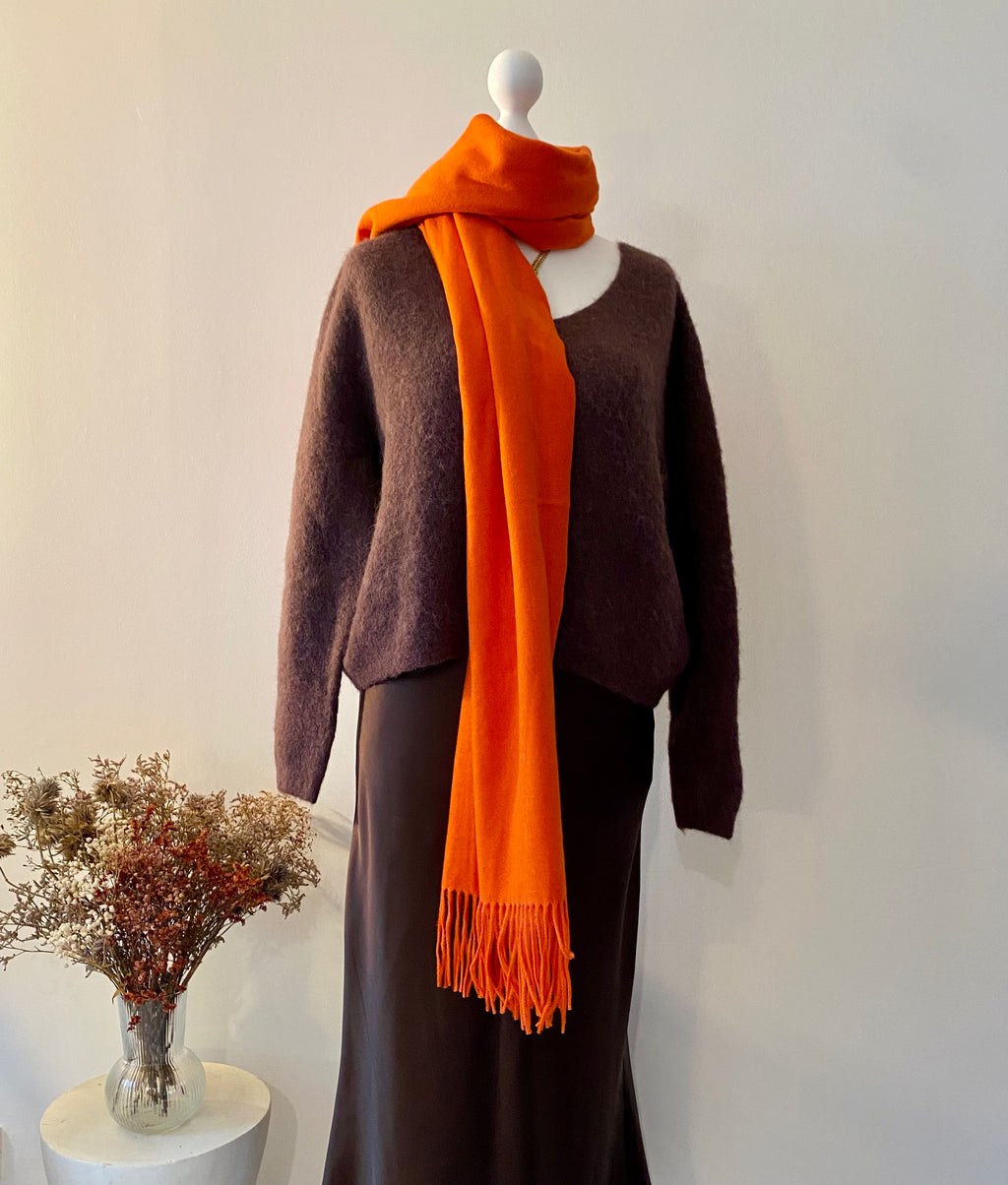 Écharpe élégante en cachemire, laine et viscose – Confort et style