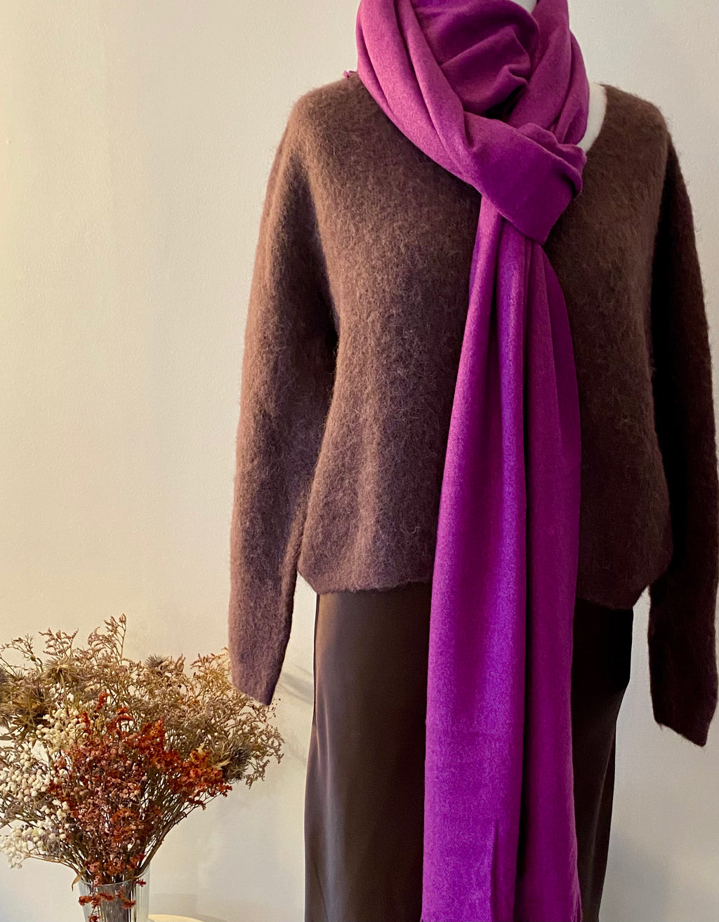 Écharpe élégante en cachemire, laine et viscose – Confort et style