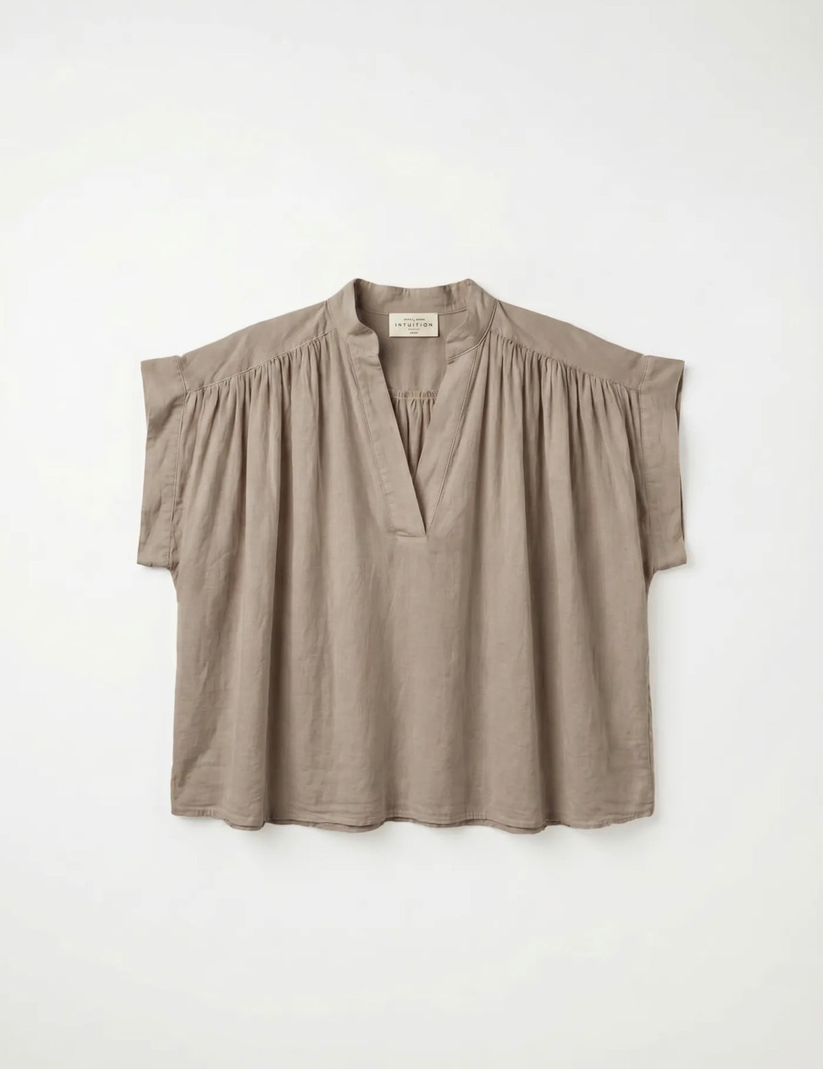 Blouse ample en voile de coton à col tunisien