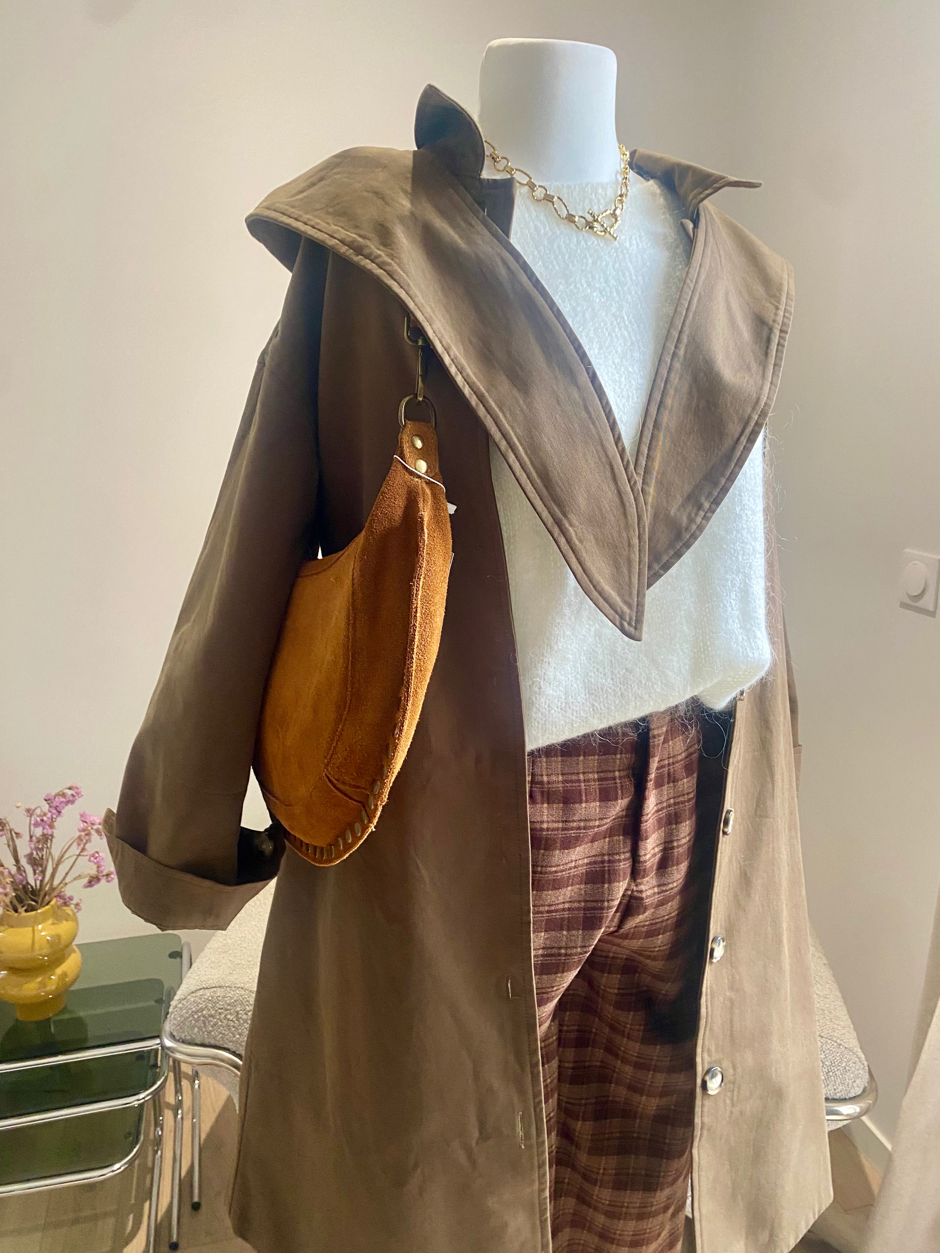 Trench long a capuche