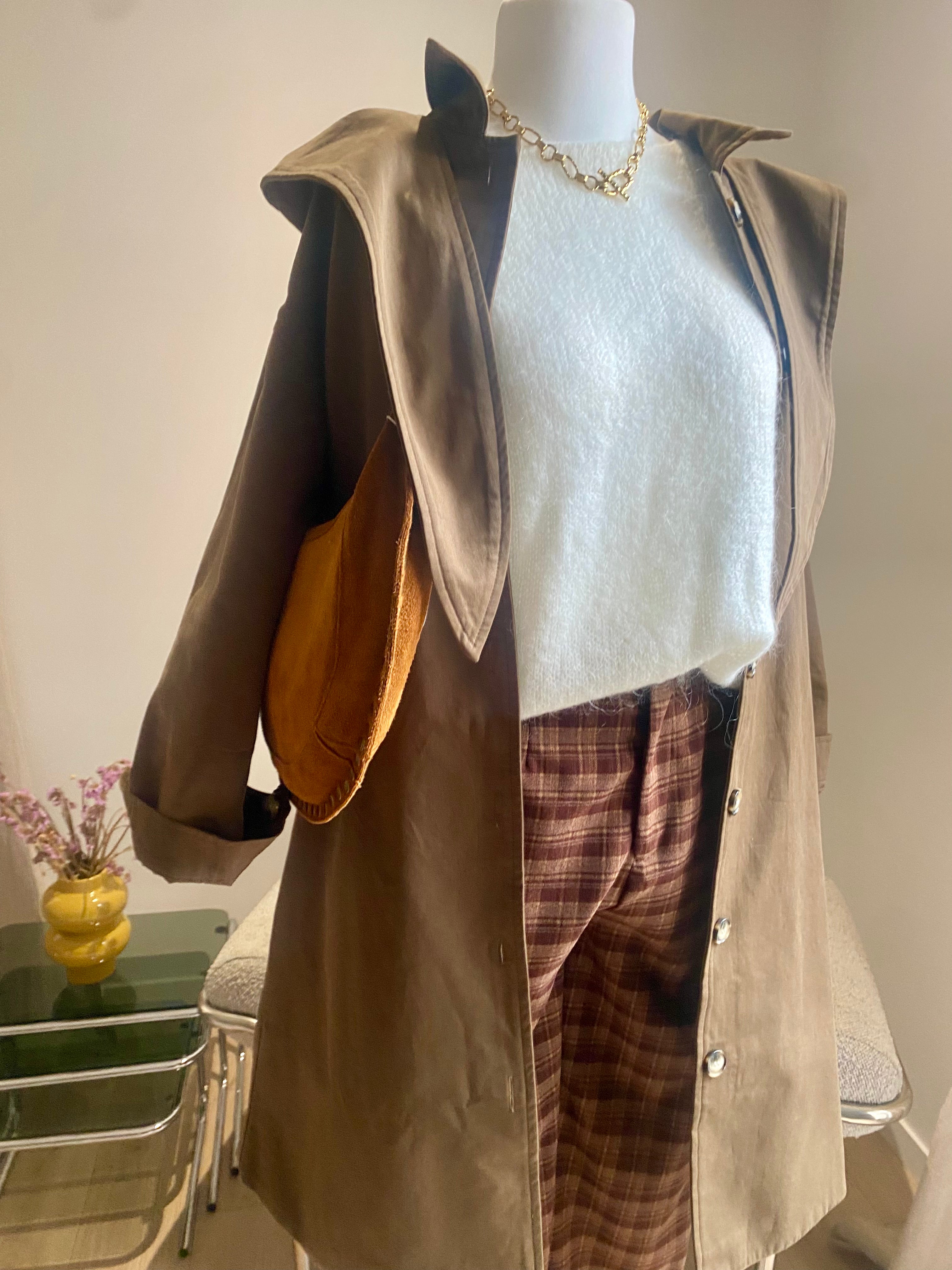 Trench long a capuche