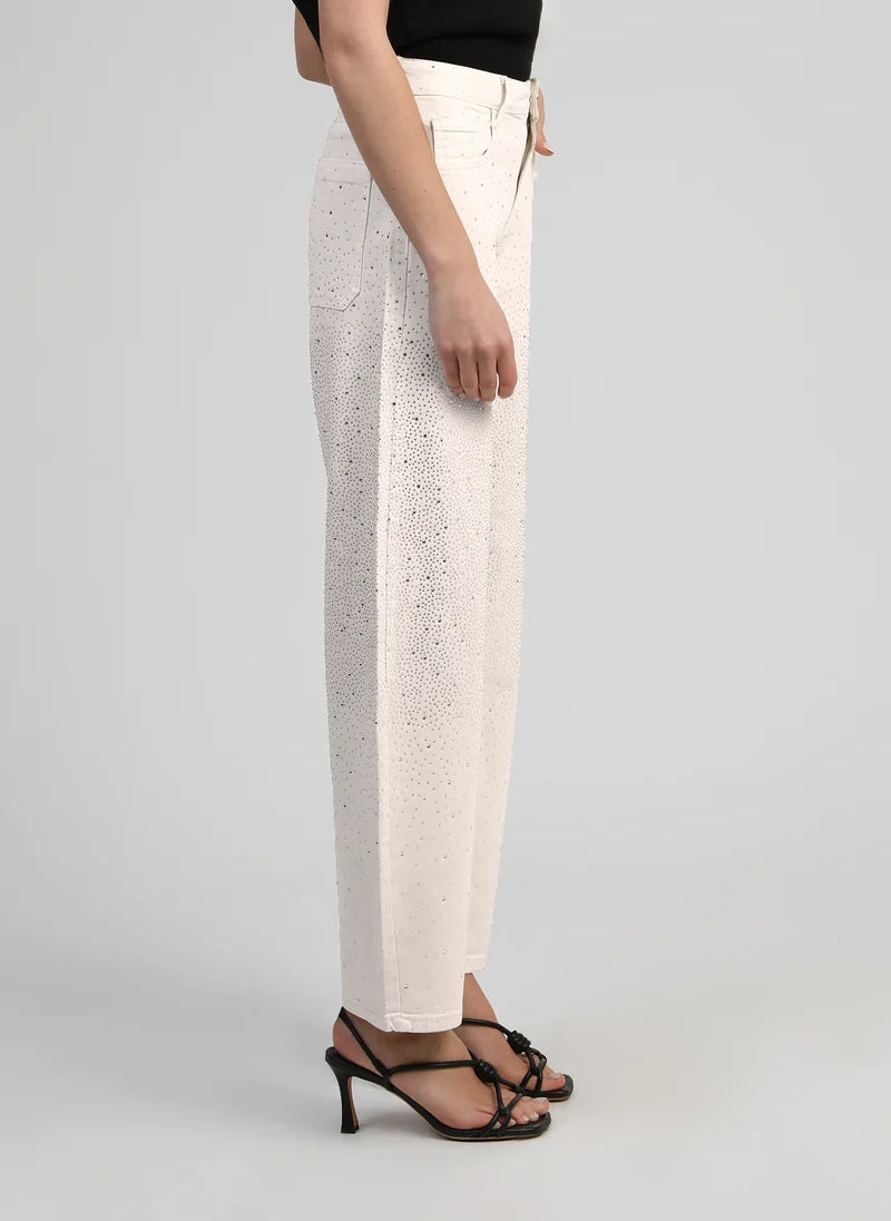 Pantalon denim à strass