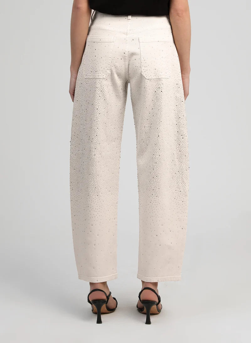 Pantalon denim à strass