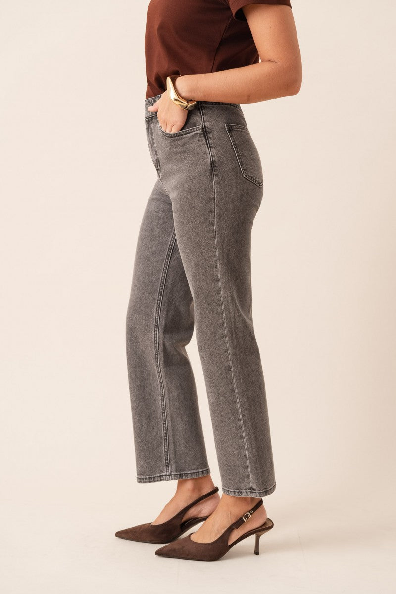 Jean droit gris